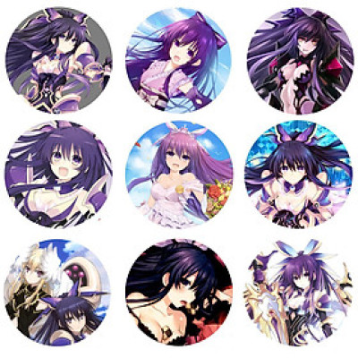 Huy hiệu Tohka Yatogami  combo 5 cái khác nhau mẫu ngẫu nhiên