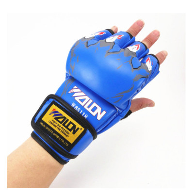 Găng tay đấm MMA wolon - xanh