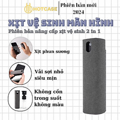 Bộ Vệ Sinh Màn Hình iPhone, macbook HOTCASE All In One Portable Cleaner Có Dung Dịch Diệt Khuẩn Và Cán Lau Siêu Sạch - Hàng nhập khẩu