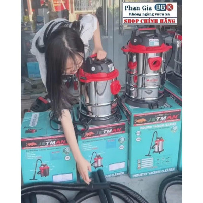 Máy Hút Bụi Công Nghiệp JETMAN 20L, Công Suất 1600W, Mô Tơ 100% Dây đồng, Bảo Hành 1 Năm