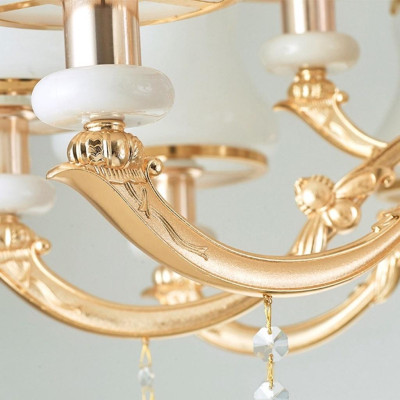 Đèn Chùm 15 Tay Đá Đúc Đặc Phù Hợp Trang Trí Phòng Khách, Nhà Hàng, Khách Sạn