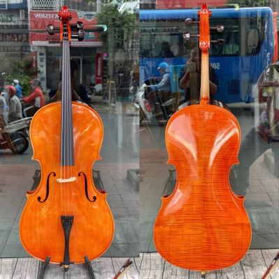 Đàn Cello Woim Saiger Full Size 4/4 Tặng Kèm Bao, Vỉ Kéo, Rosin, Khăn Nhung Lau Đàn.