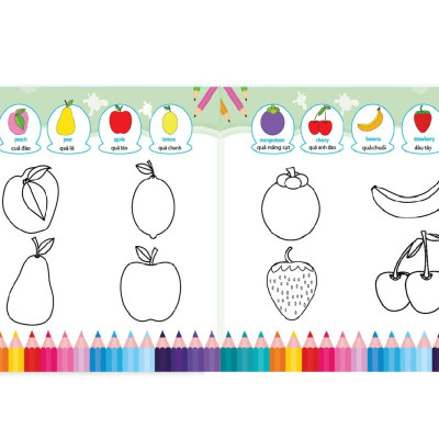 Sách - Bé Tô Màu 9999 - Tô Màu Sáng Tạo - Song Ngữ Anh Việt Dành Cho Trẻ Từ 2-6 Tuổi