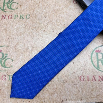 Cà vạt nam mẫu thắt sẵn dây kéo bản nhỏ 6cm mẫu xanh bích chấm chìm