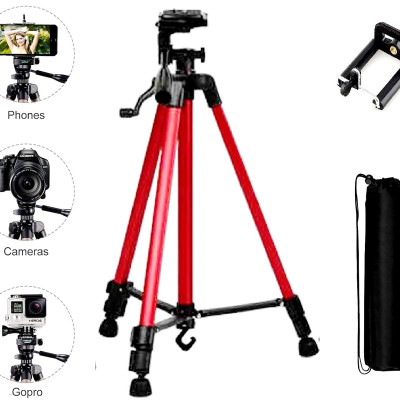 Chân giá đỡ máy chụp ảnh/ quay phim Tripod 3366 + Giá đỡ điện thoại - Hàng chính hãng