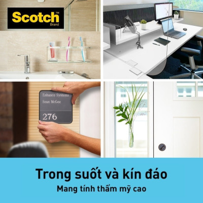Băng dính hai mặt siêu dính trong suốt 3M SCOTCH  410-S19, 19 mm x 1.5 m, 19mm x 4m