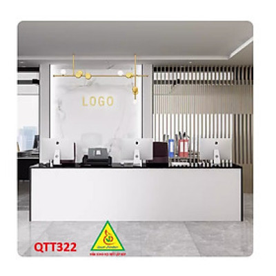 Quầy lễ tân công ty, quầy thu ngân, bàn dịch vụ thương mại đơn giản và hiện đại QTT322