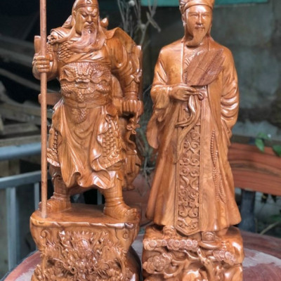 Bộ đôi văn võ song toàn ,Tượng khổng minh ( gia cát lượng ) và tượng quan công kt cao 70