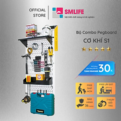 Bảng Treo Đồ Nghề Pegboard Cơ Khí SMLIFE S1 White - Lưu Trữ Trưng Bày Dụng Cụ Sửa Chữa Thông Minh Dễ Tìm Kiếm