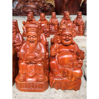 Tượng thần tài thổ địa gỗ hương 30cm hàng nguyên khối