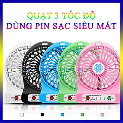 Quạt 3 Tốc Độ Dùng Pin Sạc Siêu Mát Phụ Kiện