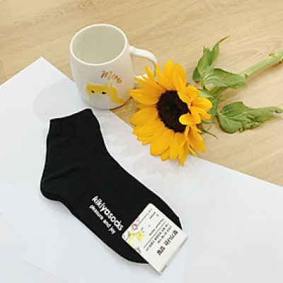 Tất vớ nữ cổ thấp/cổ cao basic cotton Kikiya Hàn Quốc W-A-031