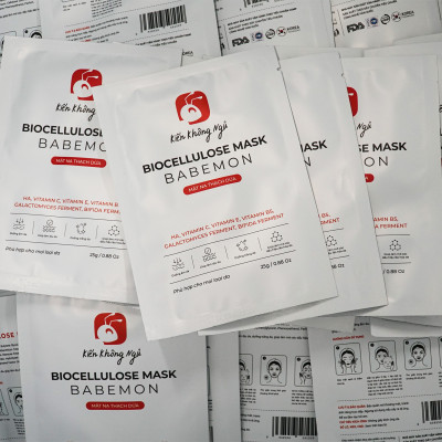 Combo 5 miếng Mặt nạ thạch dừa Biocellulose Mask Babemon dưỡng sáng da, cấp ẩm, phục hồi, làm mờ dấu hiệu lão hóa da