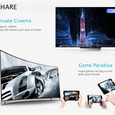 Thiết bị Dongle Wifi Q1 Truyền hình ảnh từ điện thoại lên tivi máy chiếu Hỗ trợ cả HDMI và Chuẩn AV cho Tivi - Dùng được cho hầu hết các dòng điện thoại smartphone... FullHD 1080P - Hàng Chính Hãng