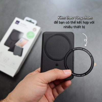 Ví da đựng Card từ tính tích hợp giá đỡ đa năng hiệu WiWU Mag Wallet ATM Visa Card Holder cho iPhone / điện thoại samsung - Hàng nhập khẩu