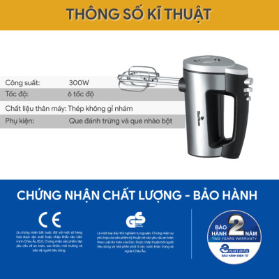 Máy Đánh Trứng Bluestone HMB-6333S (300W) - Hàng chính hãng