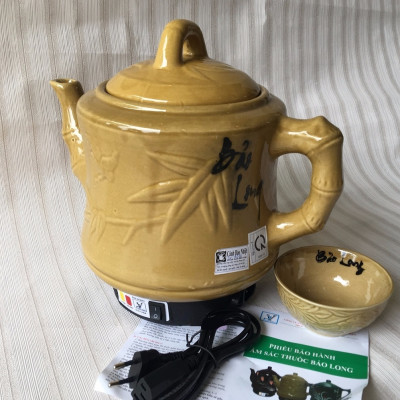 Ấm Siêu Sắc Thuốc Điện Tự Động Gốm Bát Tràng Bảo Long Phú Vinh Cao Cấp PV-386H (3,2 lít) - Màu Ngẫu Nhiên - Hàng Chính Hãng