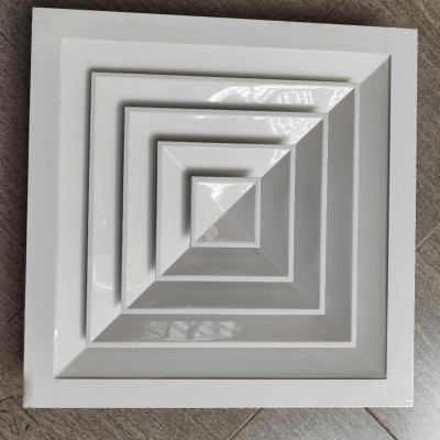 Cửa gió khuếch tán 600x600, miệng gió điều hòa âm trần nhôm sơn tĩnh điện