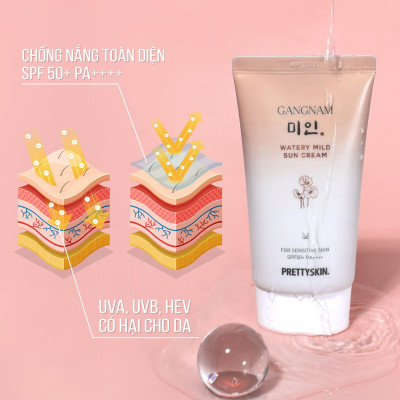 Kem chống nắng cấp nước dành cho da khô Pretty Skin Gangnnam Min Watery Mild Sun Cream