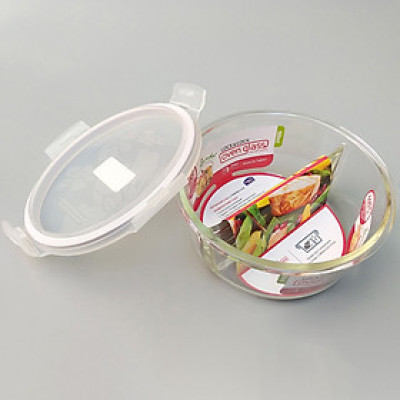 Thố Thủy Tinh Tròn Chia Ngăn Lock&Lock LLG861D - 900ml (Màu Ngẫu Nhiên)