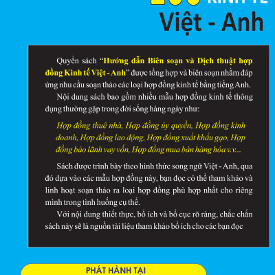 Hướng dẫn Biên soạn và Dịch thuật 100 mẫu hợp đồng Kinh tế Việt -Anh