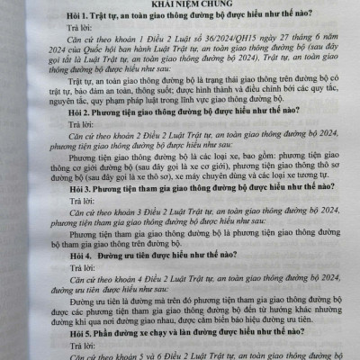 Sách Xử Phạt Vi Phạm Hành Chính Về Trật Tự, An Toàn Giao Thông Trong Lĩnh Vực Giao Thông Đường Bộ theo Nghị định 168/2024/NĐ-CP (V2559T)