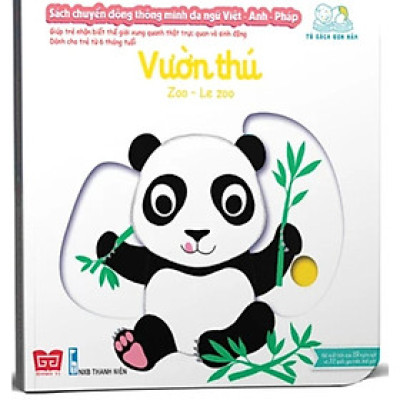 Sách Tương Tác - Chuyển Động Thông Minh Đa Ngữ Việt - Anh - Pháp - Vườn Thú - Zoo - Le Zoo - Đinh Tị Books