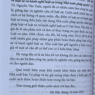 Thể chế về luật sư và hành nghề luật sư trong nhà nước pháp quyền