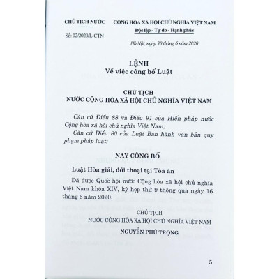 Sách - Luật Hòa Giải, Đối Thoại Tại Tòa Án (Hiện Hành) - NXB Chính Trị Quốc Gia