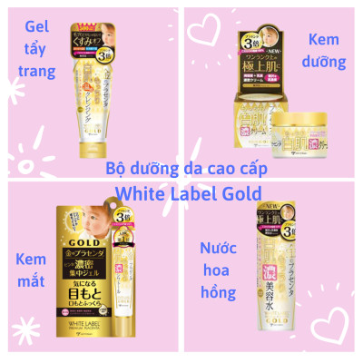 [DƯỠNG TRẮNG TOÀN DIỆN] Combo Bộ Sản Phẩm Dưỡng Da Cao Cấp Nhau Thai Nhật Bản MICCOSMO White Label Gold (Nước Hoa Hồng, Gel Tẩy Trang, Kem Dưỡng, Kem Mắt - CB09)
