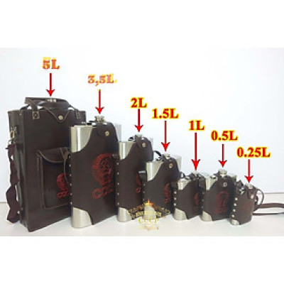 Bình inox in Hình CCCP Dung Tích 1L 1,5L - 2L - 3,5L - 5L Tặng Kèm Bao Da 