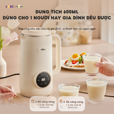 Máy làm sữa hạt Bear 0.6L SB-SH06C 0.6L (600W) - Hàng chính hãng