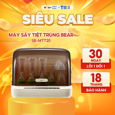 Máy Tiệt Trùng Sấy Khô UV 18L Bear Chống Ồn Tốt Khử Trùng Đa Dụng Cụ Không Tốn Điện Lưu Trữ 48H SB-MTT20 - Hàng Chính Hãng