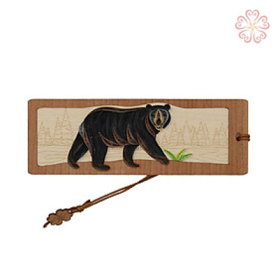 Bookmark Giấy Xoắn Nghệ Thuật Hình Con Gấu Size 5.2 x13.5