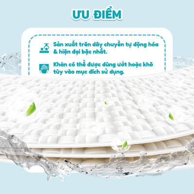 Combo 03 túi Khăn khô đa năng EcoWipes cho bé 600/900G không chất huỳnh quang không mùi không parabens