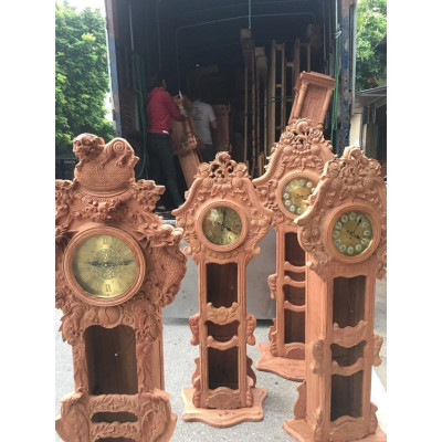 Đồng hồ Nghê đỉnh gỗ hương đá
