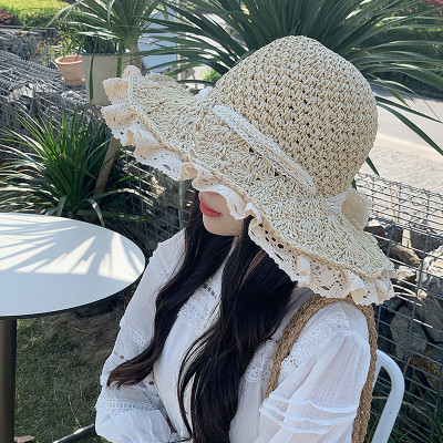 Mũ nón đi biển rộng vành chống nắng phối ren là sản phẩm hoàn hảo để bảo vệ da và tóc khỏi tác hại của tia UV dona2505211