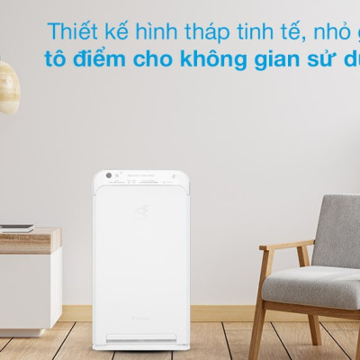 Máy Lọc Không Khí Daikin MC55UVM6 Công nghệ Streamer 3C Tích Hợp Ion Plasma Lõi Lọc Tuổi Thọ Lên Đến 10 Năm Diệt Khuẩn Và Lọc Sạch 99,97% Bụi Bẩn, Diện Tích Sử Dụng 40 m2, Công Suất 37W - Hàng Chính Hãng