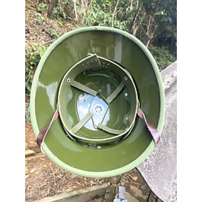 Mũ cối tàu lòng xanh trắng cốt phíp, vải Gabadin tô châu, rơi va đạp không vỡ, tuyệt đối không ngấm nước, vải không phai, phiên bản cối xưa