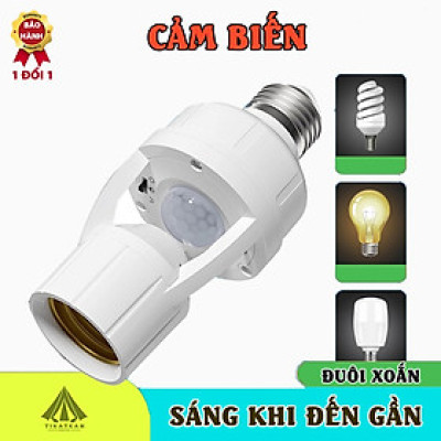 Đui Đèn Cảm Biến Chuyển Động E27, Tự Động Bật Tắt Thông Minh khi có người