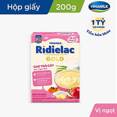 Bột Ăn Dặm Vinamilk Ridielac Gold Gạo Trái Cây (200g / Hộp Giấy)
