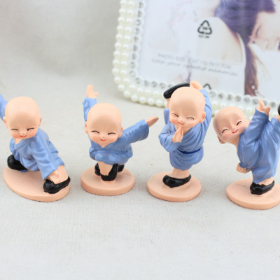 Bộ 4 Chú Tiểu Múa Võ Áo Xanh GROFA - Hàng chính hãng