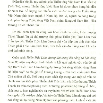 Thiền Trúc Lâm Đương Đại Trong Đời Sống Xã Hội Vùng Nam Bộ Hiện Nay (Sách chuyên khảo)