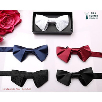 Nơ chú rể, MC, ca sỹ cao cấp Full box xếp chéo mới.