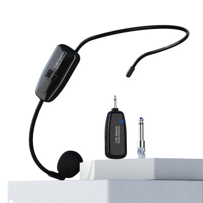 Micro Không Dây 2.4G G18 Đeo Tai, Tích Hợp Nút Điều Chỉnh Âm Lượng, Kết Nối Dài 50m, Pin Lithium 400mAh, Jack 3.5mm và 6.5mm, Hỗ Trợ Giảng Dạy, Thuyết Trình, Livestream, Chất Âm To Rõ, Dễ Dàng Sạc USB Qua Laptop, PC, Pin Dự Phòng | Hàng Nhập Khẩu