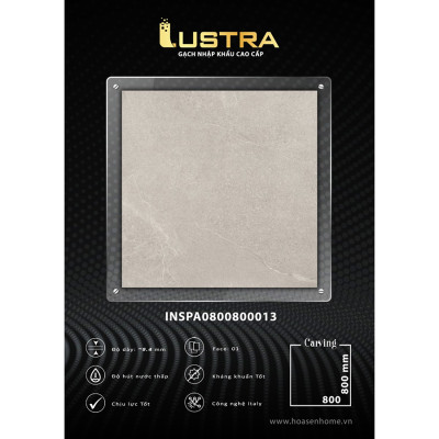 Gạch men lát nền LUSTRA INSPA0800800013 loại gạch granite, độ dày 9.4mm, gạch 1 face, kích thước 800mmx800mm, thùng 3 viên - Hàng chính hãng