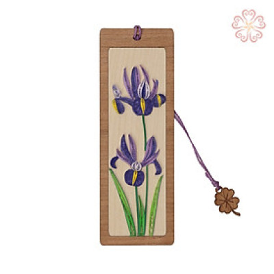 Bookmark giấy xoắn nghệ thuật - hoa diên vĩ - size 13.5 x 5.3 cm