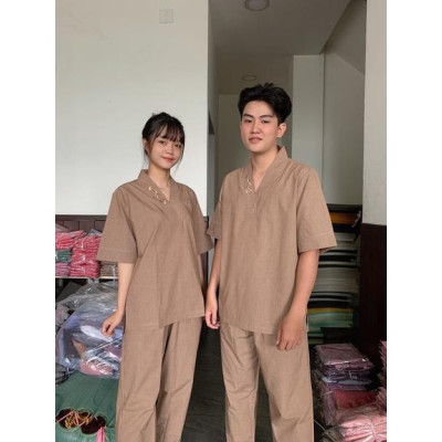 Đồ Lam Đi Chùa Tim Tâm Mẫu Cặp