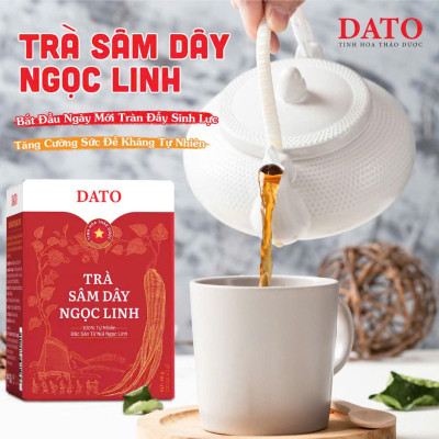 Trà sâm dây Ngọc Linh DATO 25 gói x2g, Trà túi lọc, Tăng cường sức khỏe, giảm căng thẳng, stress, ngăn ngừa ung thư
