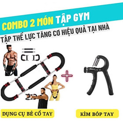 Combo Dụng Cụ Bẻ Cổ Tay và Kìm Bóp Cơ Tay Lực Điều Chỉnh 5-60Kg 1301RED - HG02 Dùng Cho Mọi Lứa Tuổi tập gym hiệu quả